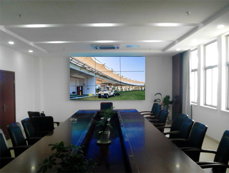 桂林旅游学院会议室49寸液晶拼接屏显示项目3*3案例